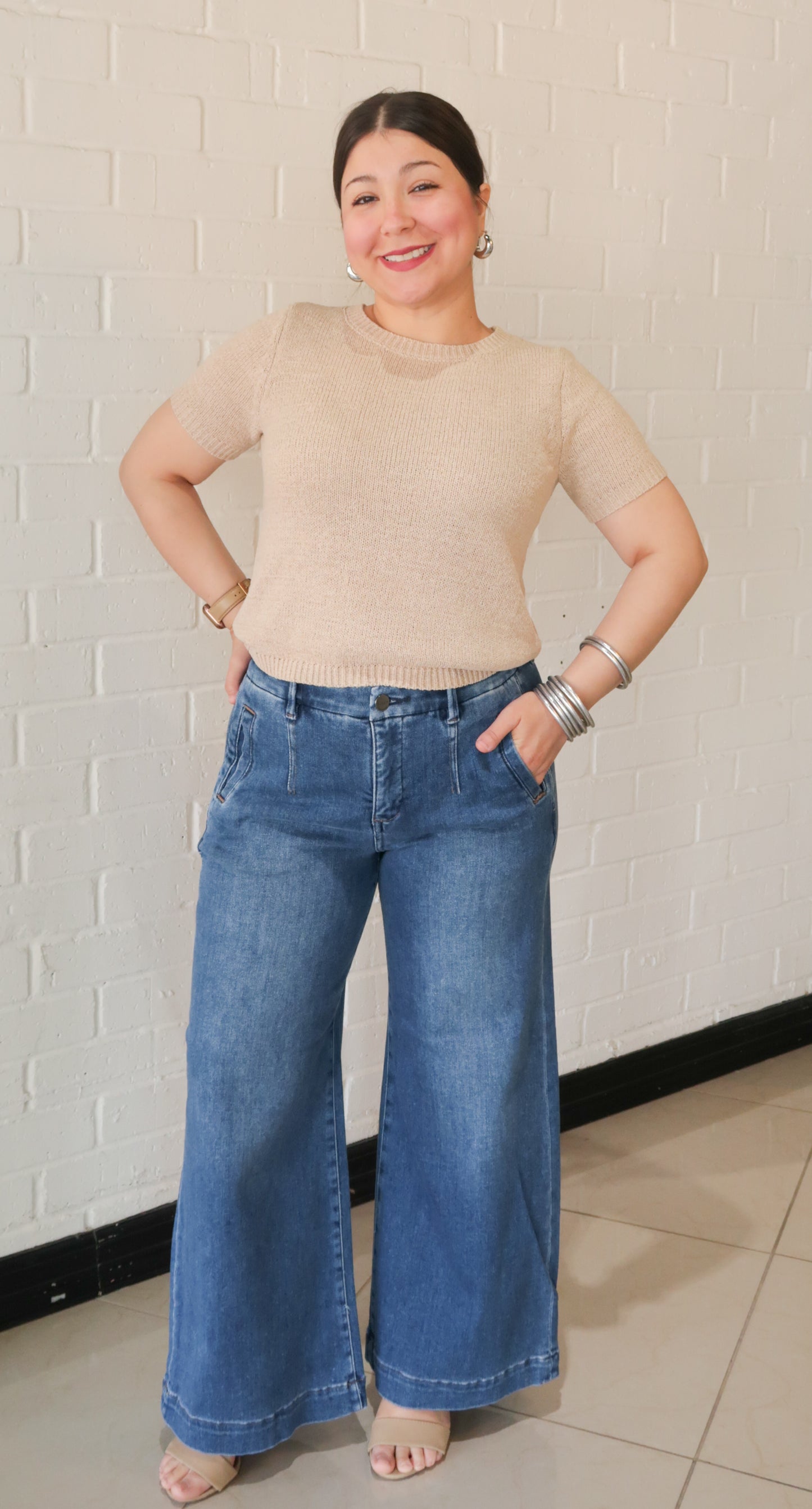 Karen Tummy Control Wide Leg Jeans