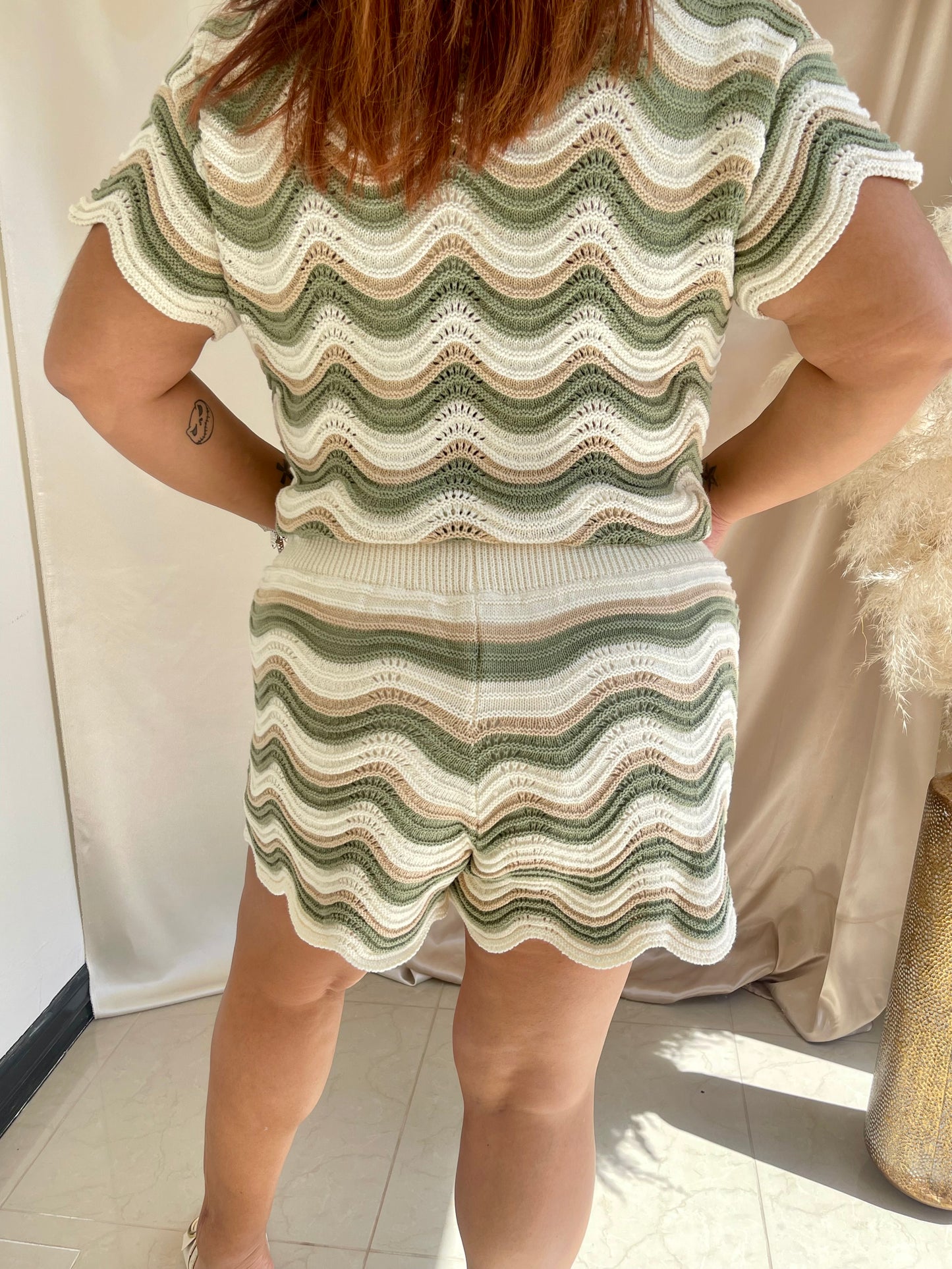 Travel In Style Crochet Shorts- Olive