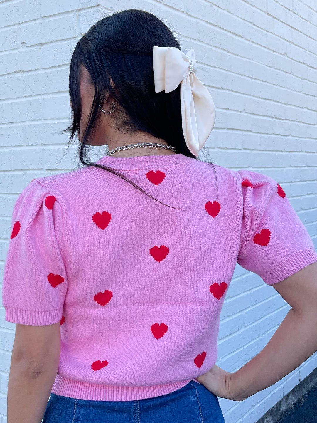 My Whole Heart Sweater Top - Pink