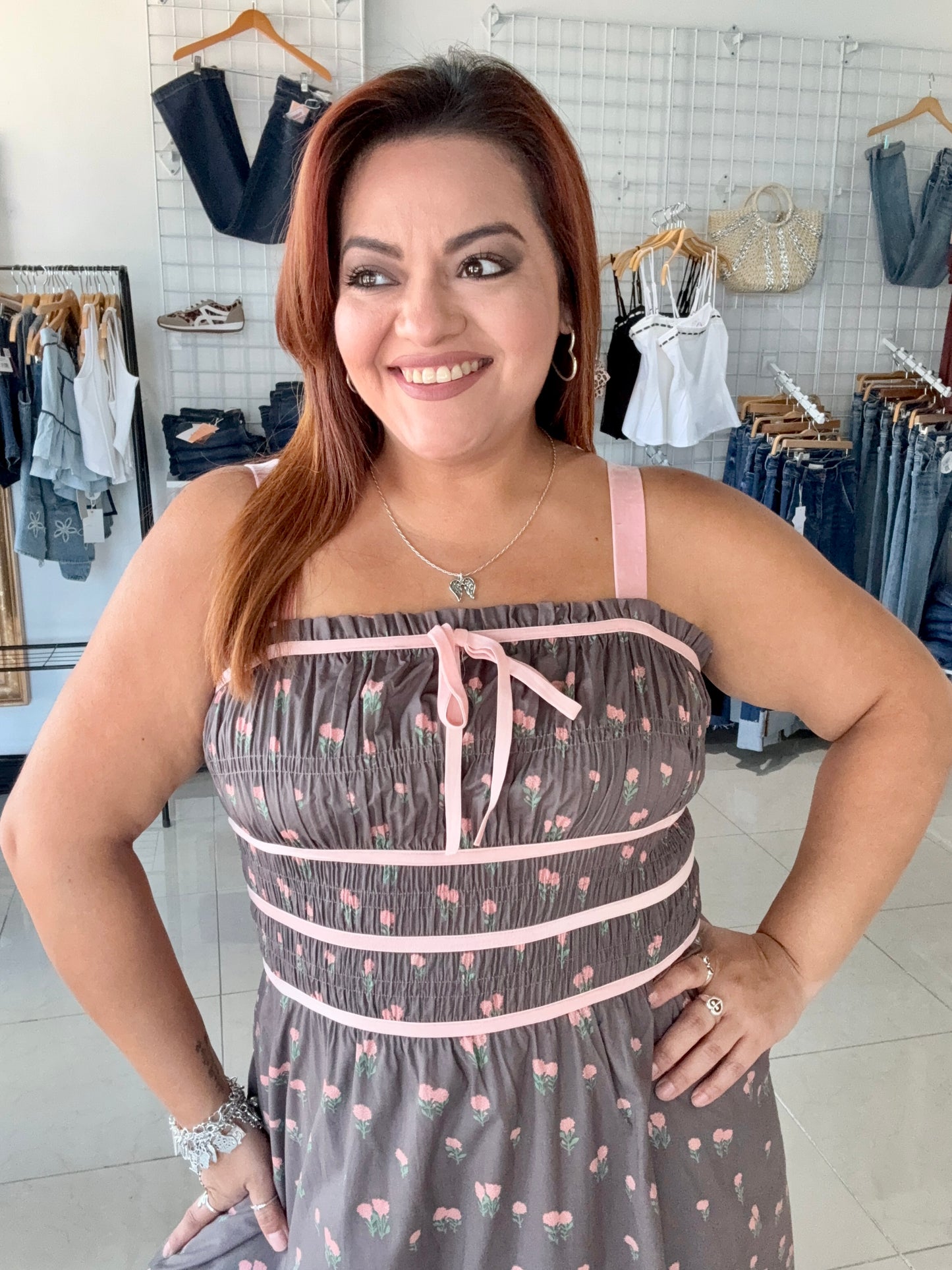 Chocolate Covered Strawberry Midi Dress