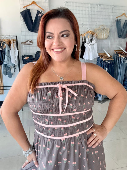 Chocolate Covered Strawberry Midi Dress