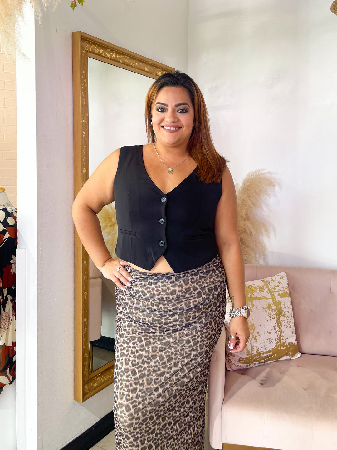 Zaza Leopard Pencil Skirt