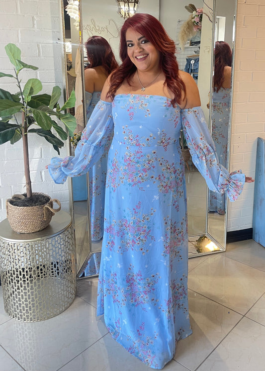 Cherished Memories Maxi Dress - Blue