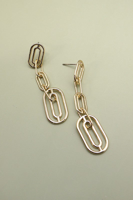 Paper Clip Drop Earrings