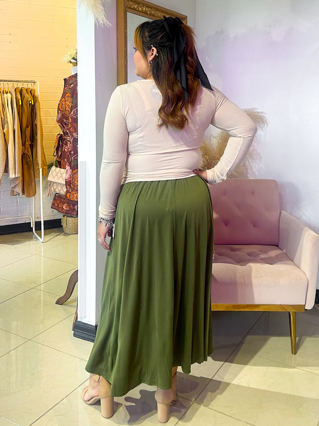 Fall is My Favorite Midi Skirt - Olive