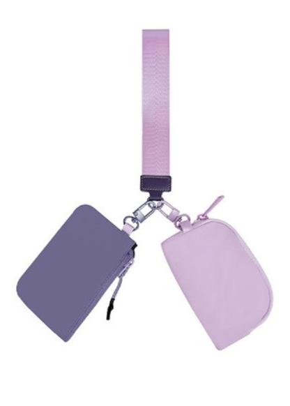 Dual Pouch Wristlet Keychain - Lavender