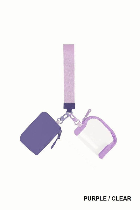 Dual Pouch Wristlet Keychain - Lavender