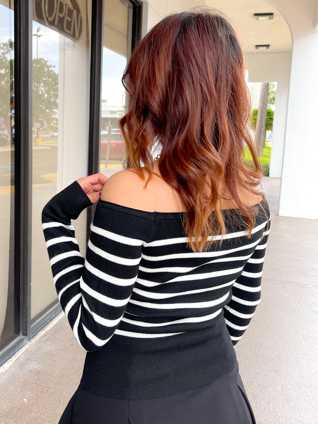 The Liv Off The Shoulder Long Sleeve - Black