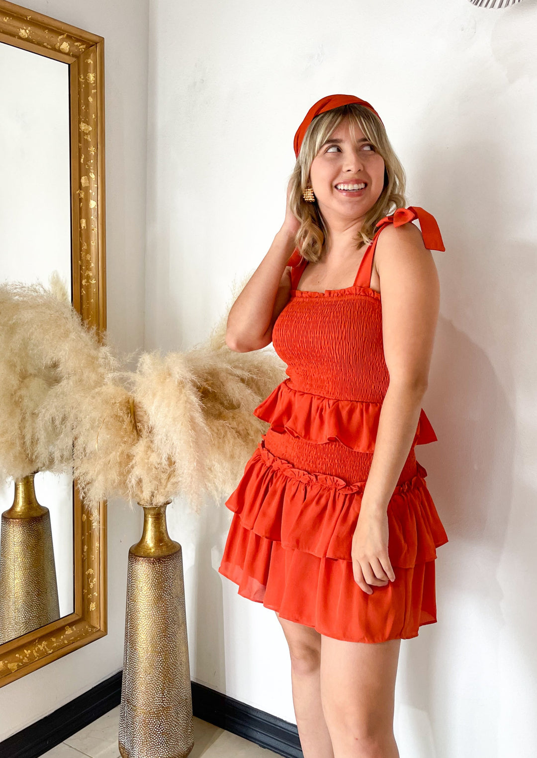 The Courney Smocked Ruffle Dress