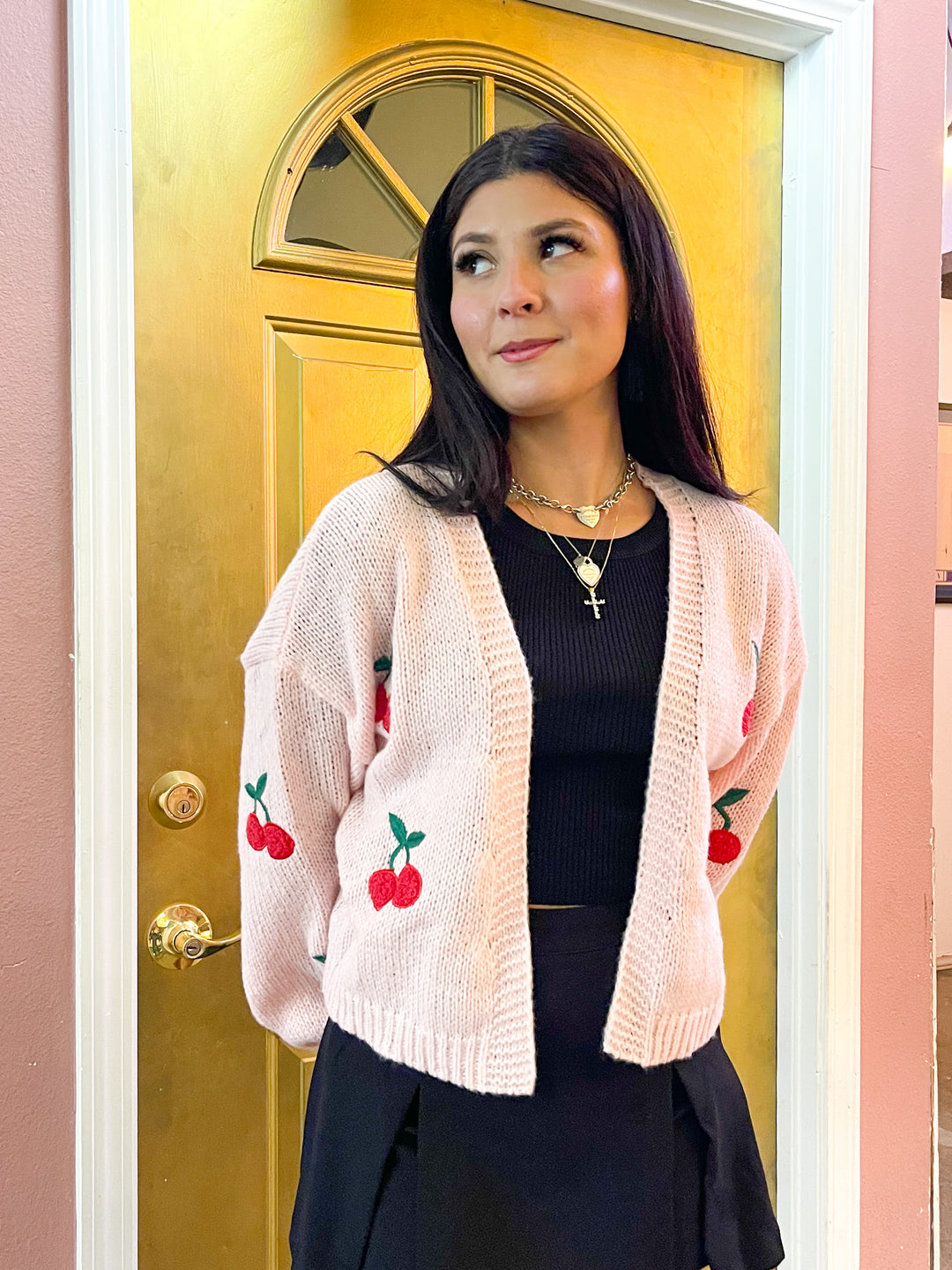 Hello Cherry Cardigan - Pink