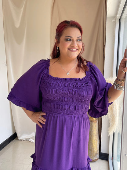 Always A Favorite Midi Dress - Purple