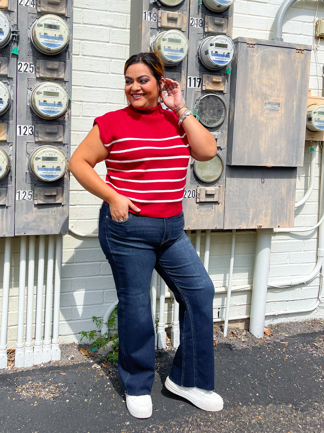 Chilly Days Sweater Top -Burgundy