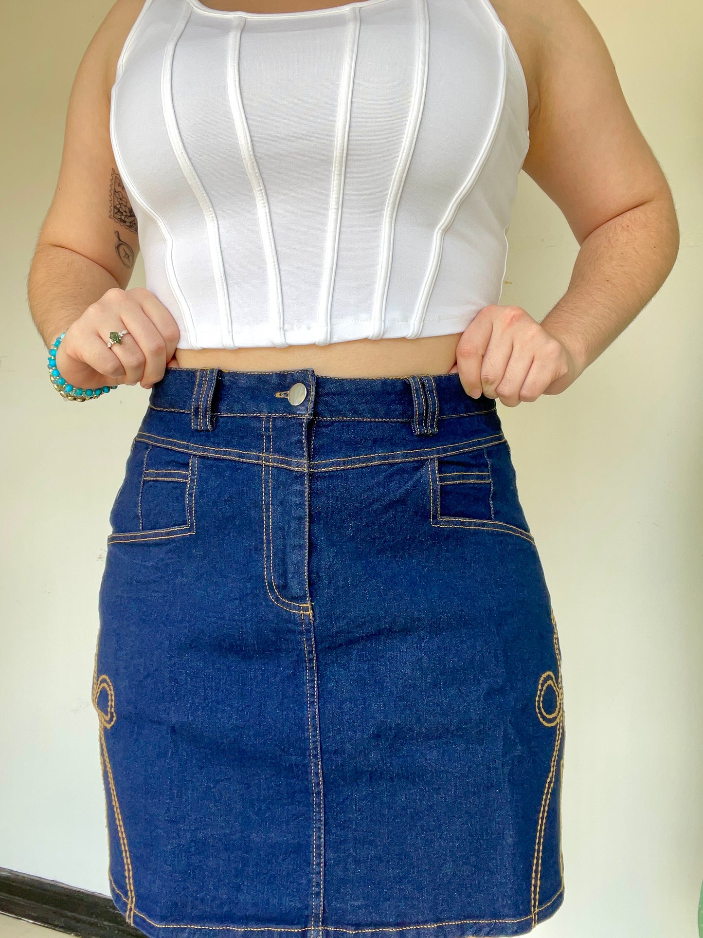 Tailgate Twist Denim Skirt