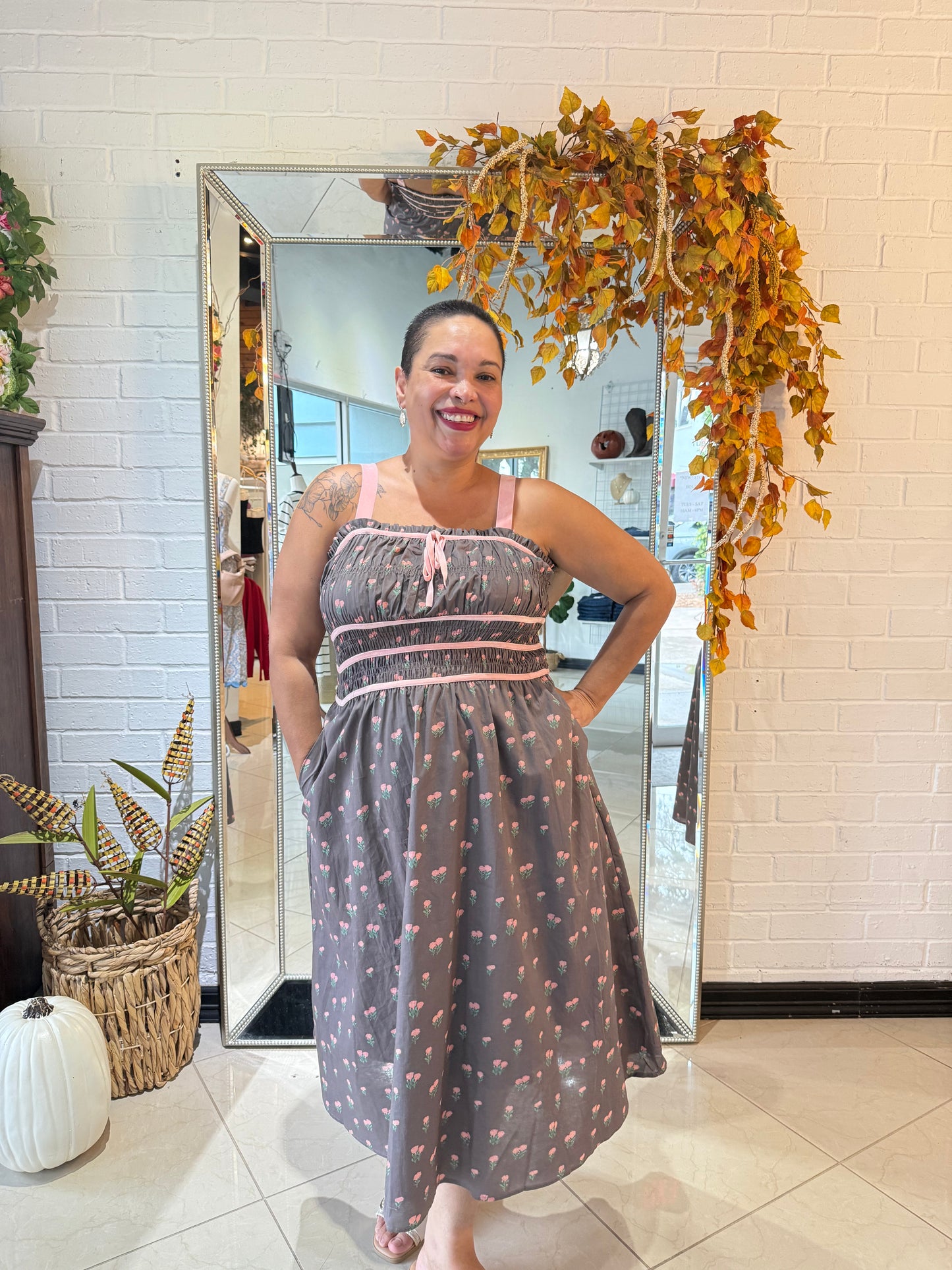 Chocolate Covered Strawberry Midi Dress