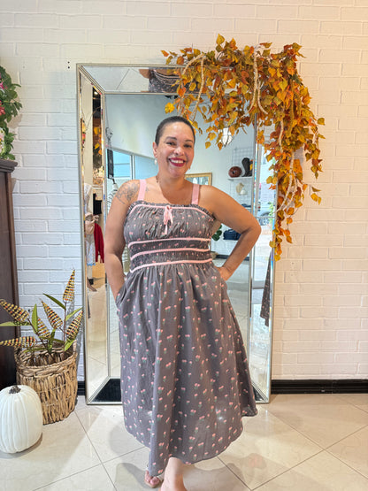 Chocolate Covered Strawberry Midi Dress
