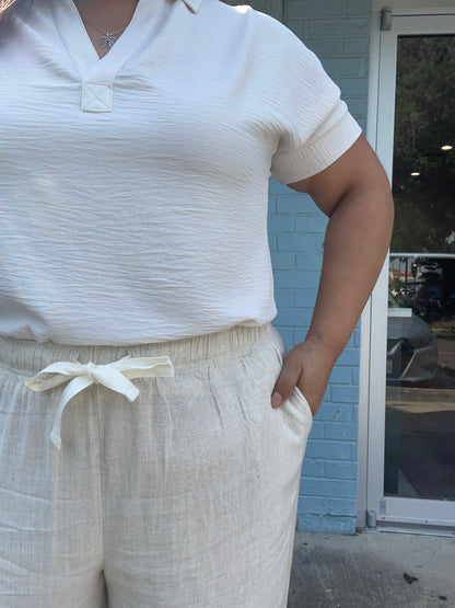 Stephanie Drawstring Linen Pants