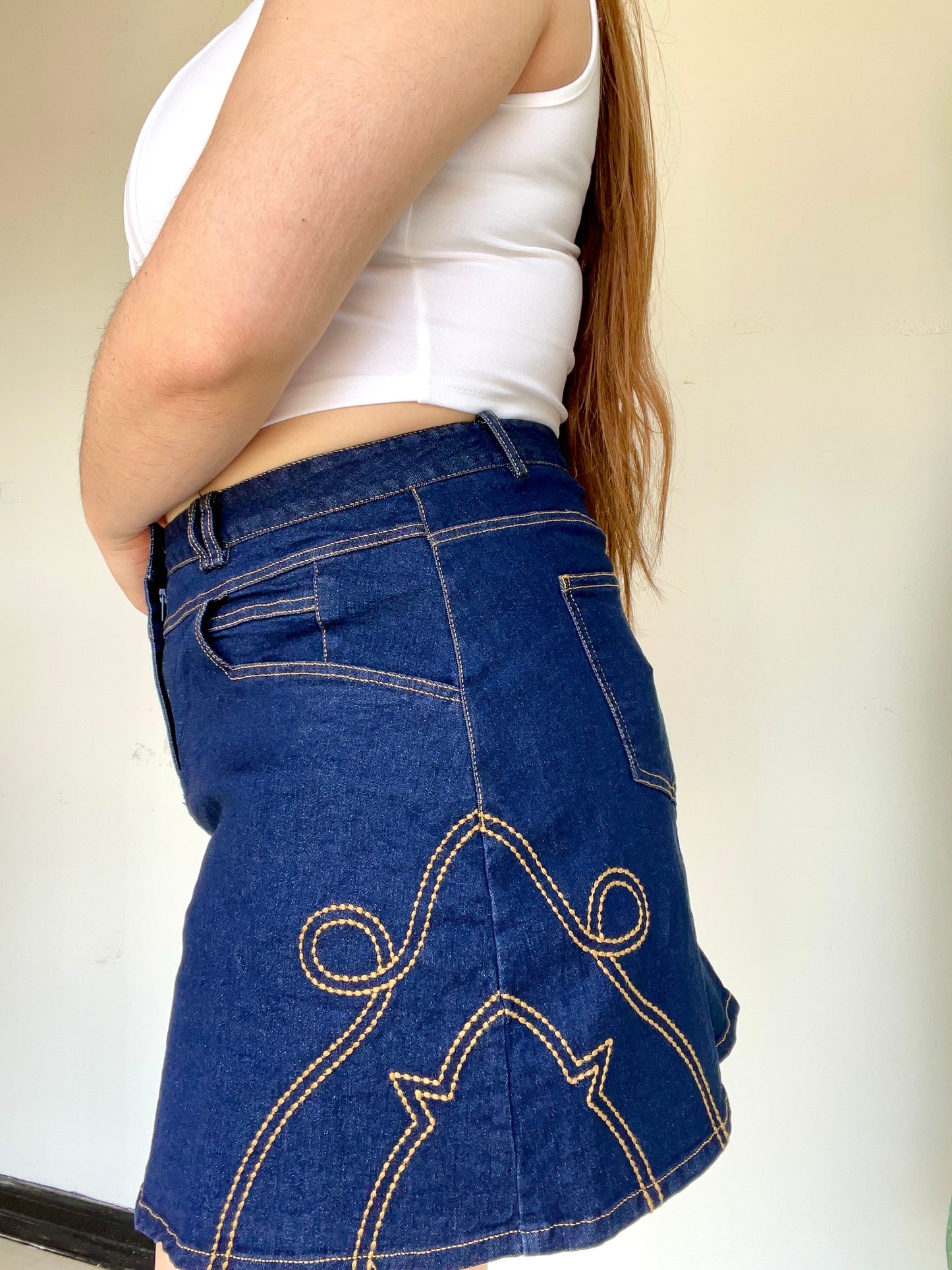 Tailgate Twist Denim Skirt