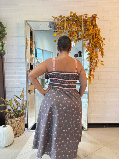 Chocolate Covered Strawberry Midi Dress
