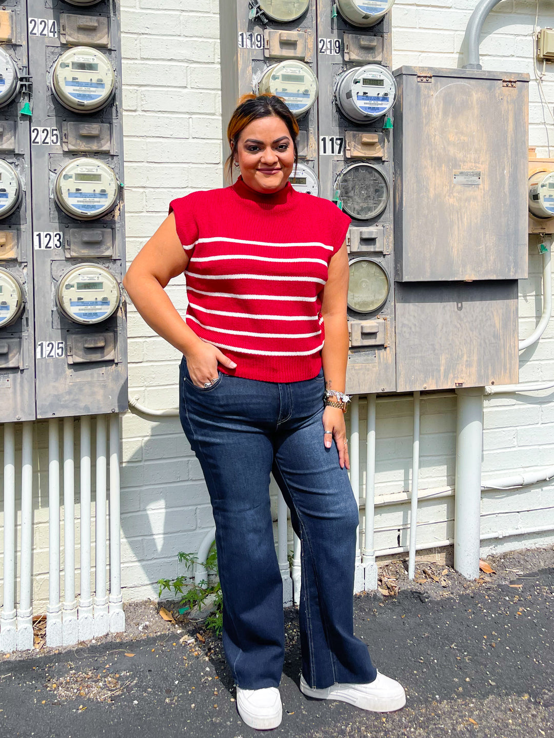 Chilly Days Sweater Top -Burgundy