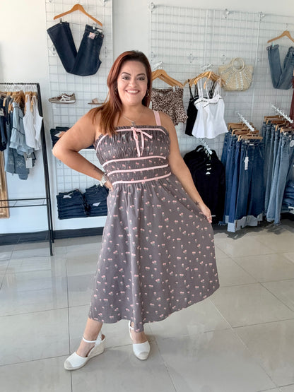 Chocolate Covered Strawberry Midi Dress