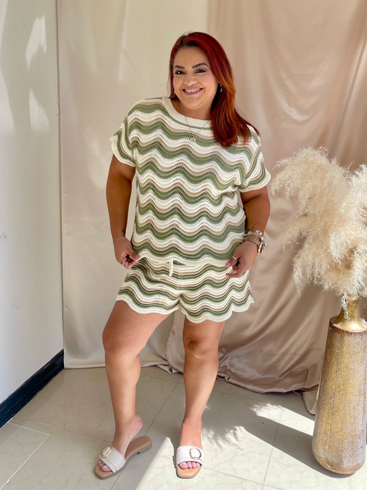 Travel In Style Crochet Top- Olive
