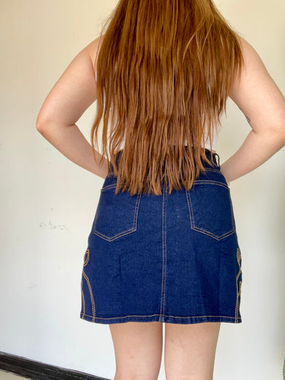 Tailgate Twist Denim Skirt