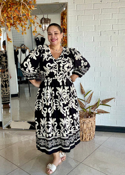 The Eleanor Midi Dress - Black