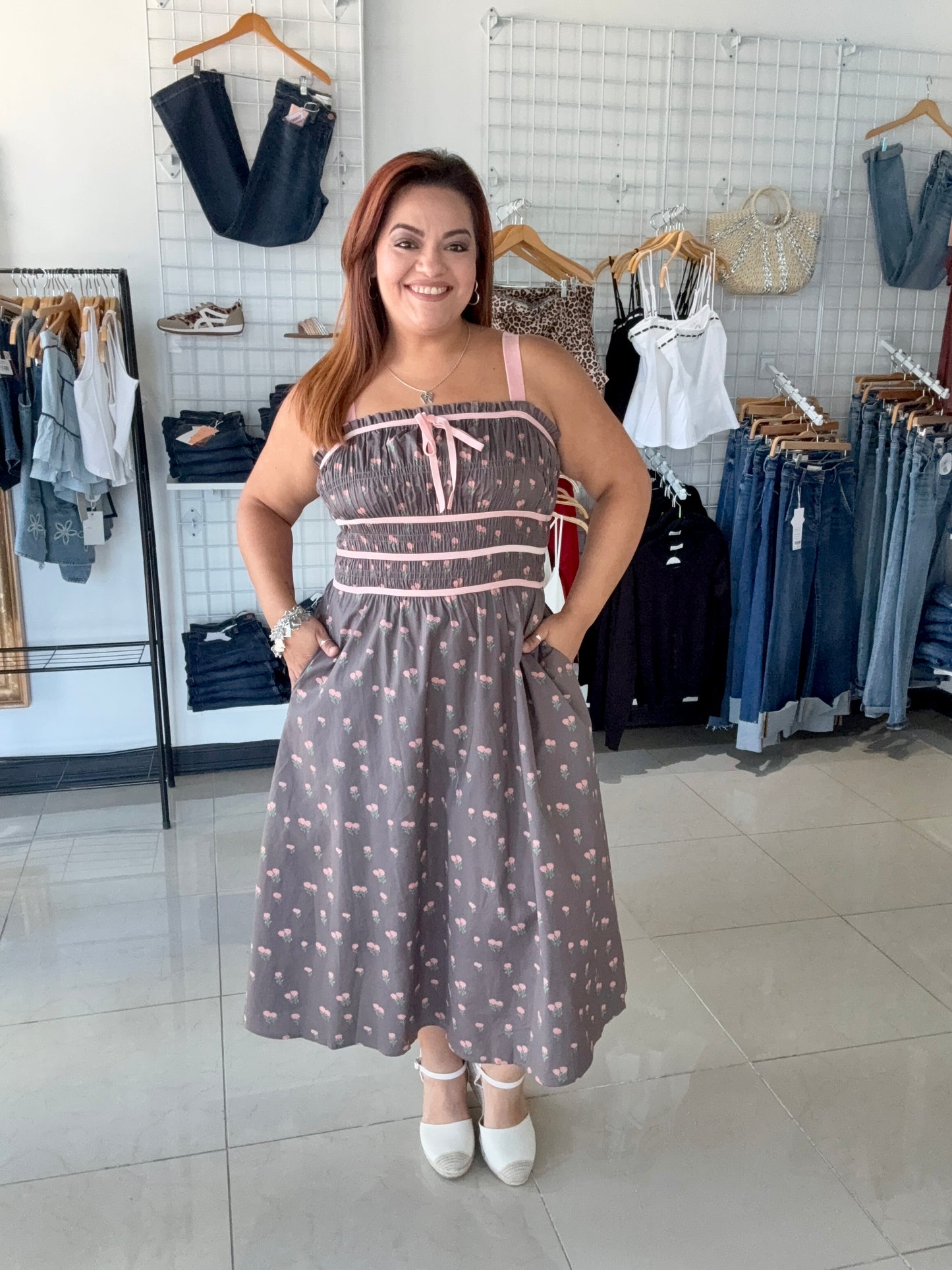 Chocolate Covered Strawberry Midi Dress