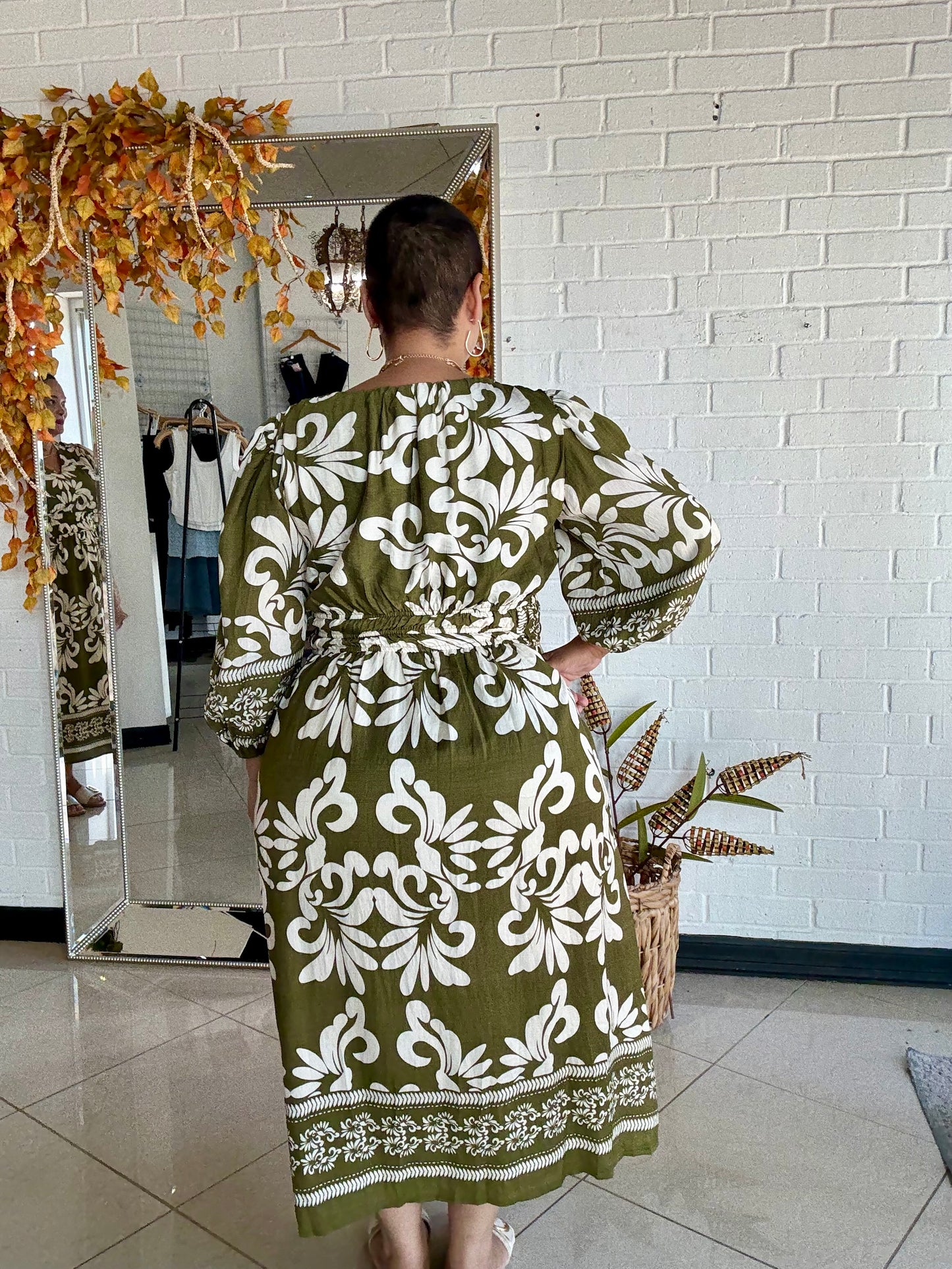 The Eleanor Midi Dress - Olive