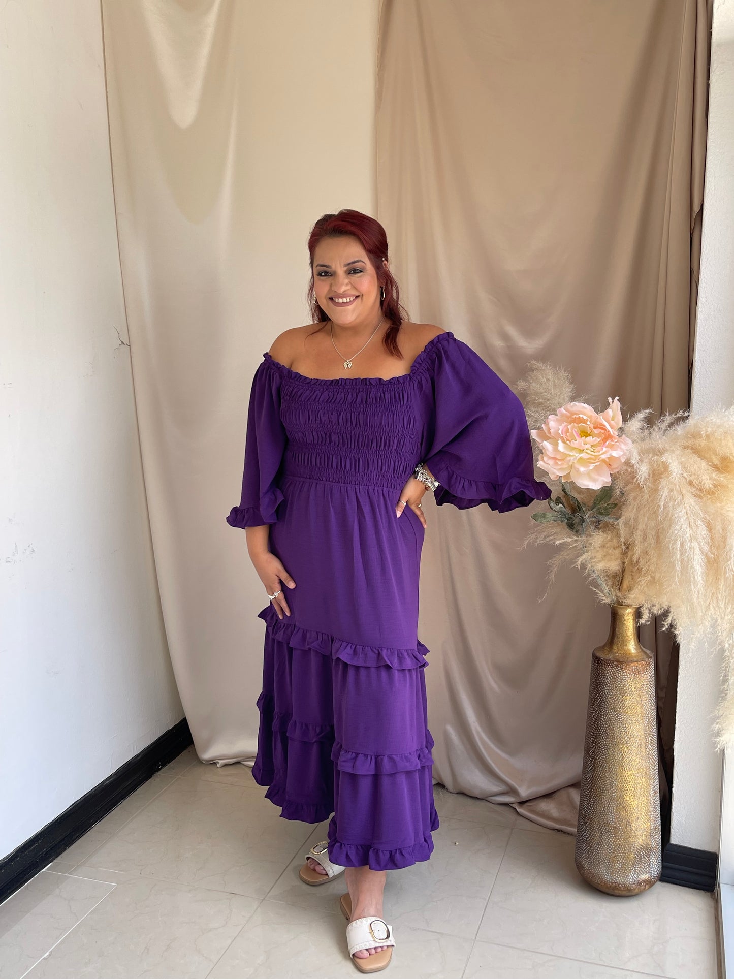 Always A Favorite Midi Dress - Purple