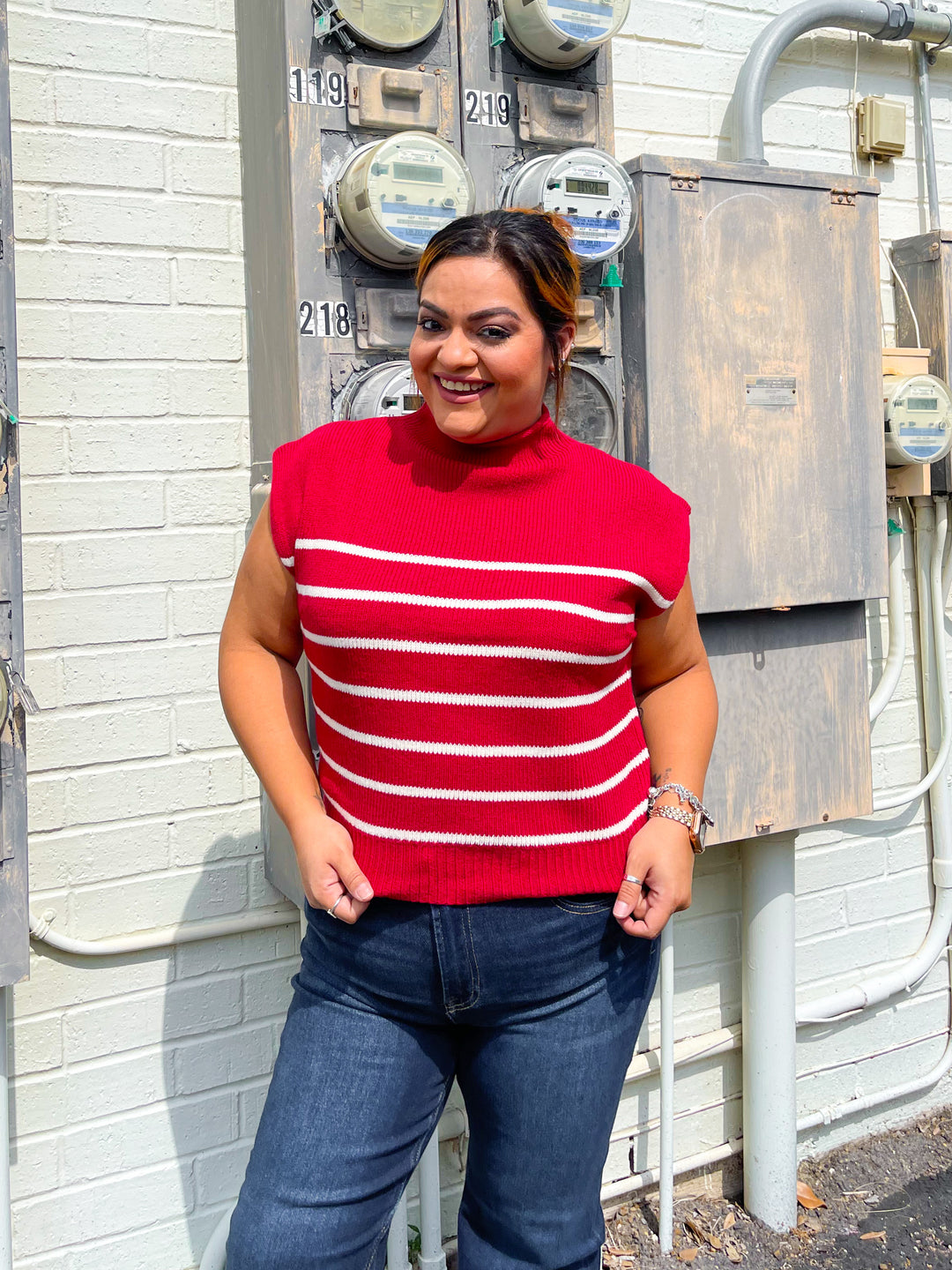 Chilly Days Sweater Top -Burgundy