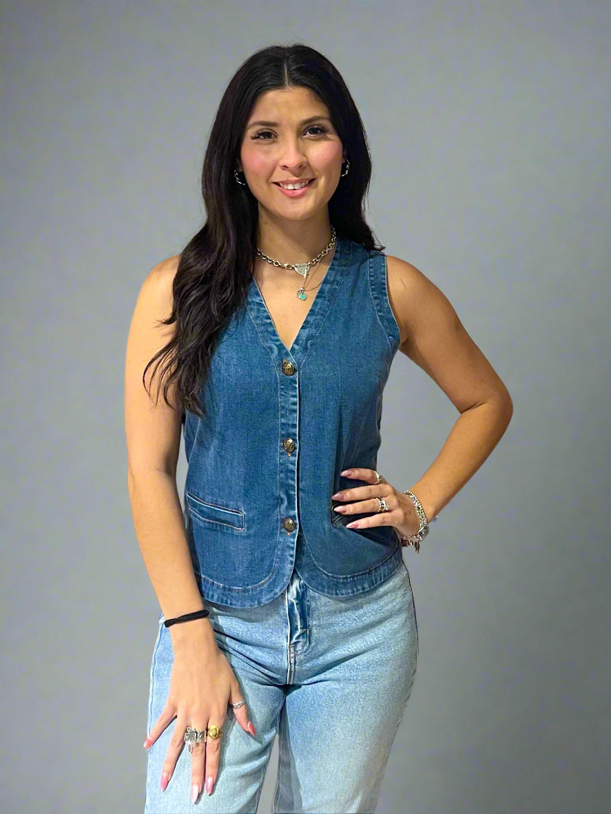 The Sandy Denim Vest