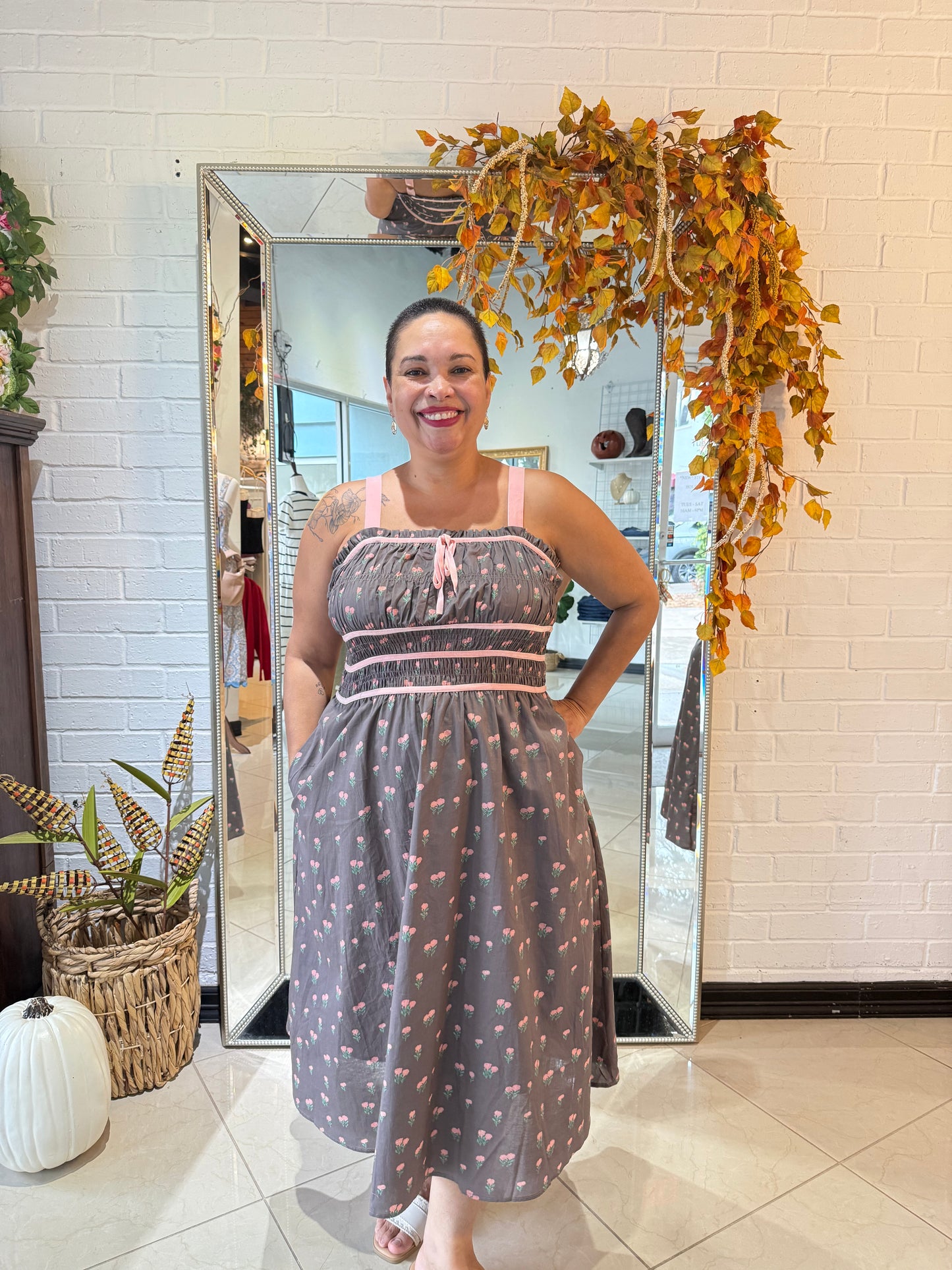 Chocolate Covered Strawberry Midi Dress