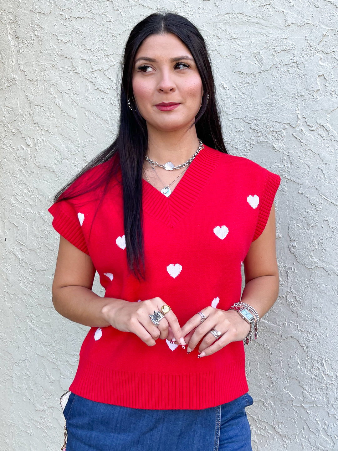 Sweet Cupid Sweater Vest - Red