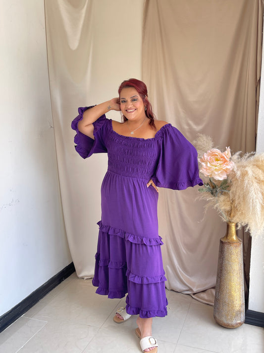 Always A Favorite Midi Dress - Purple