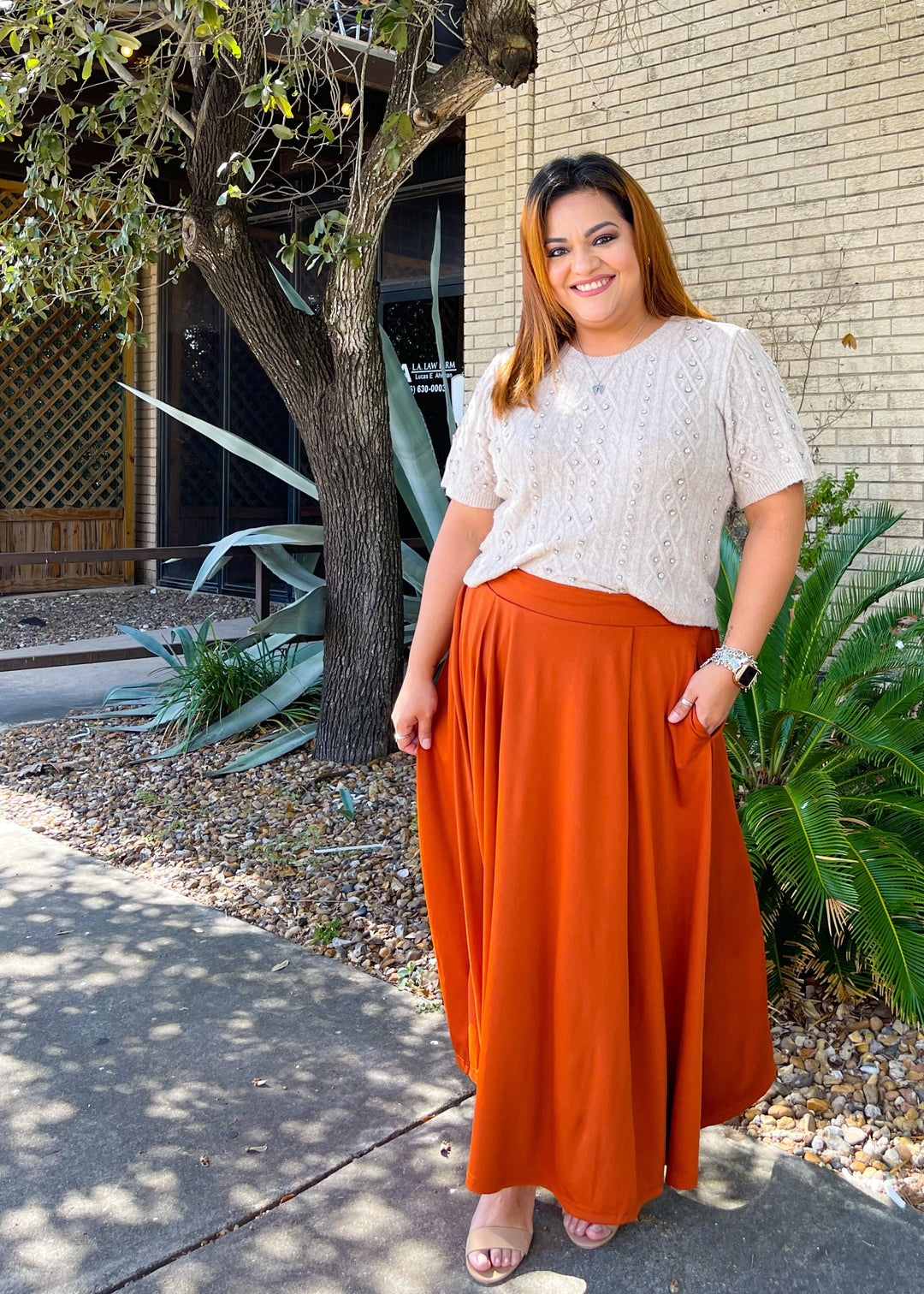 Fall is My Favorite Midi Skirt - Cinnamon