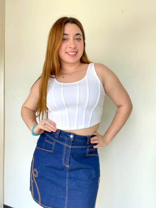 Tailgate Twist Denim Skirt