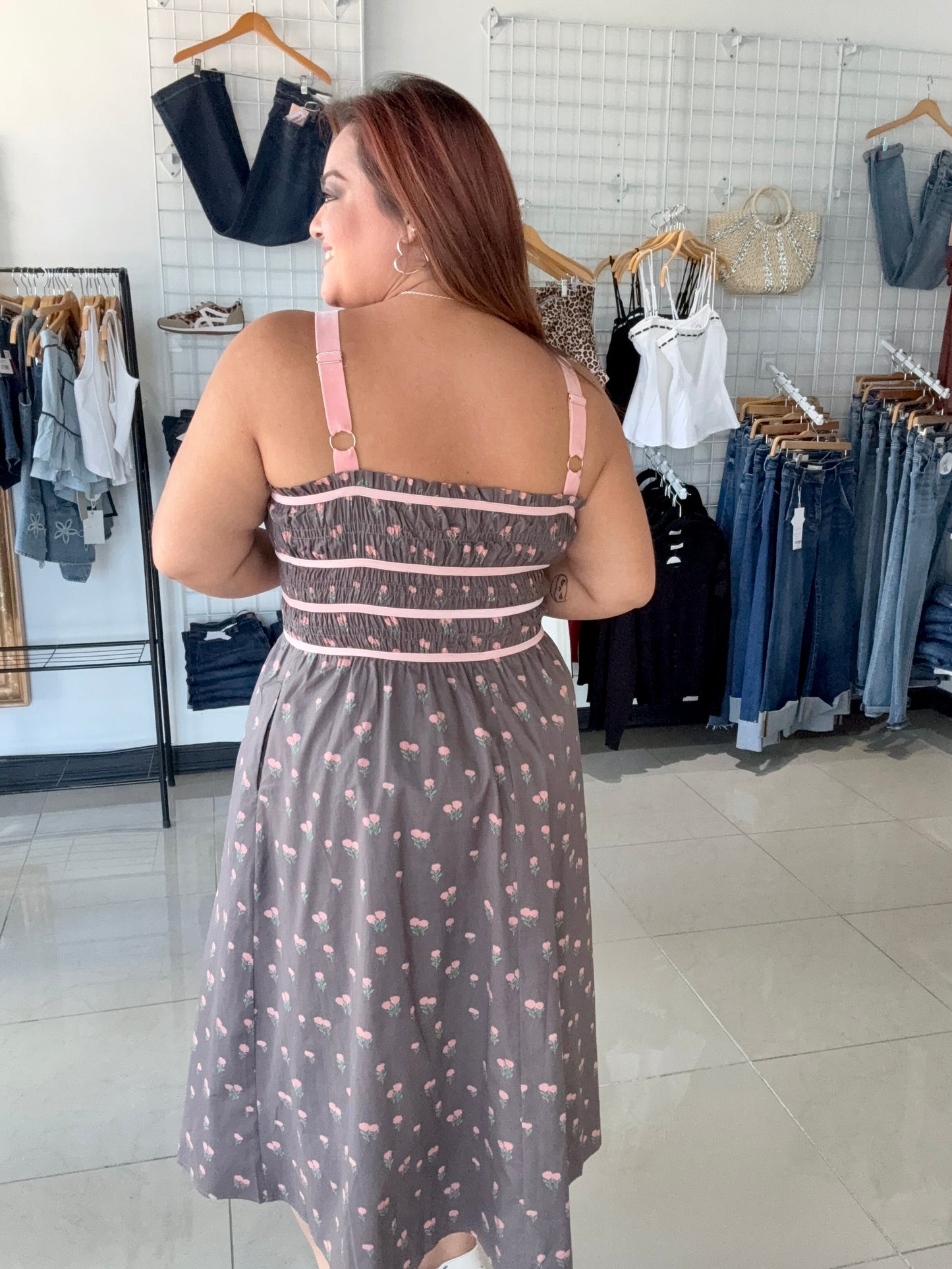 Chocolate Covered Strawberry Midi Dress