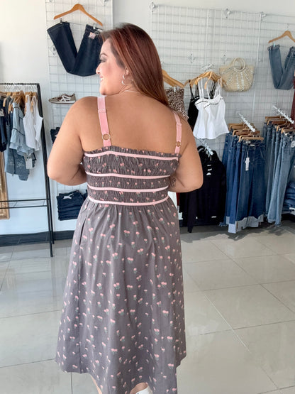 Chocolate Covered Strawberry Midi Dress