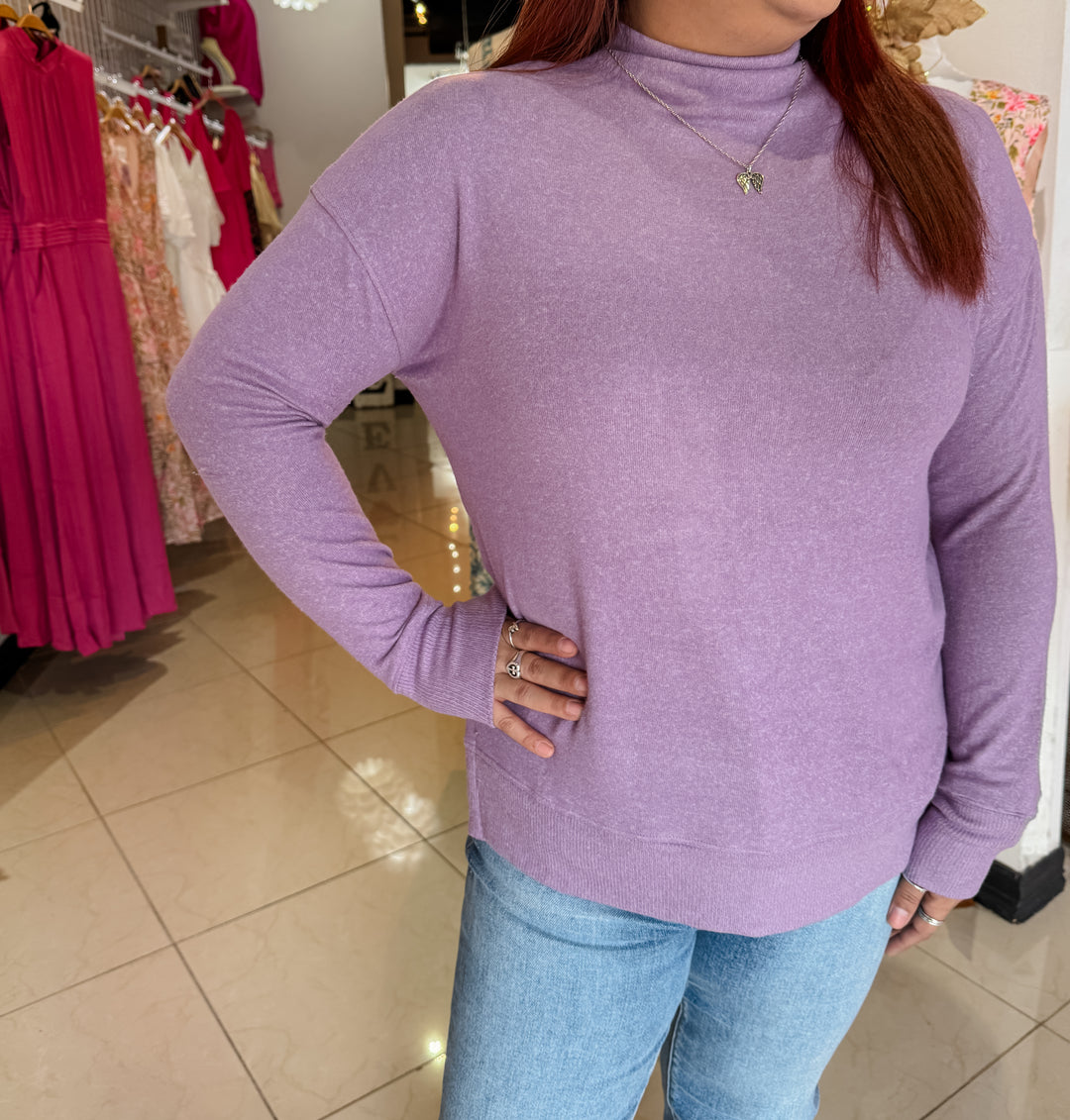 The Liv Ultra Soft Mockneck Longsleeve Top - Grape