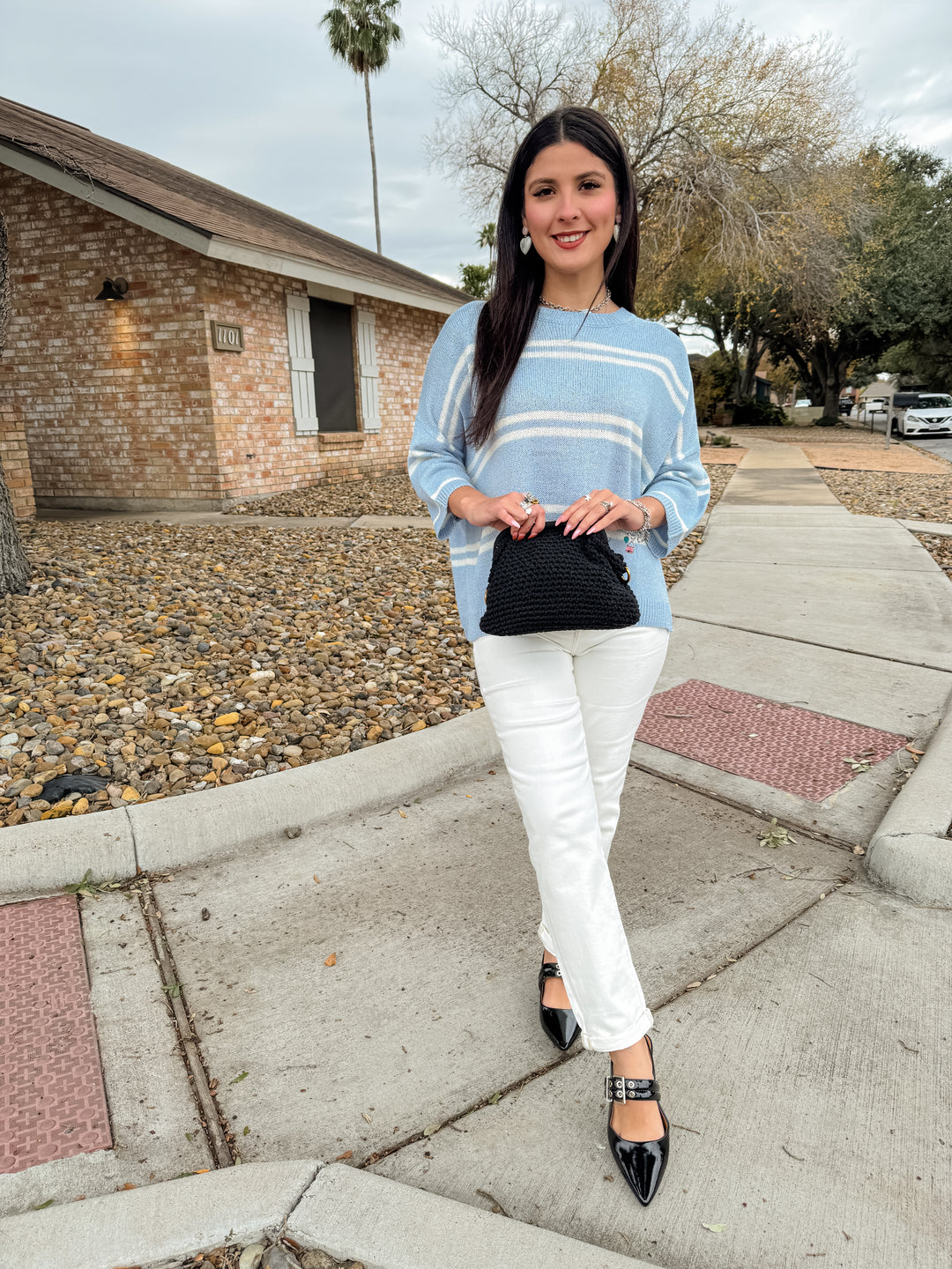 The Dora Striped Light-Weight Sweater Blouse