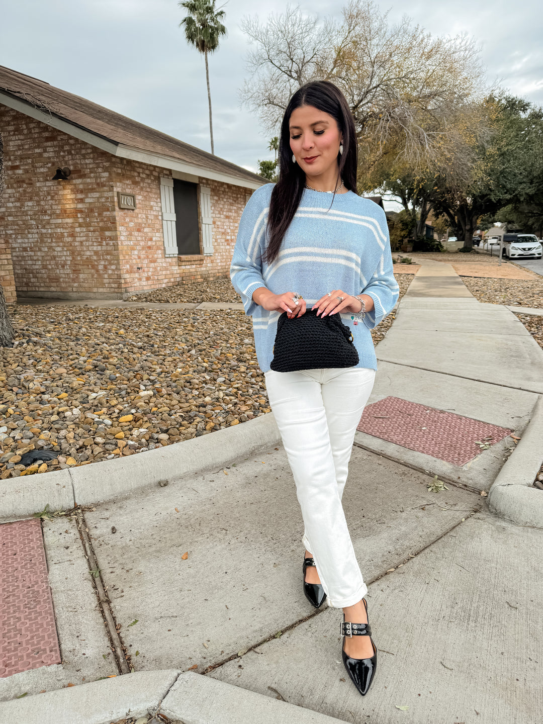 The Dora Striped Light-Weight Sweater Blouse