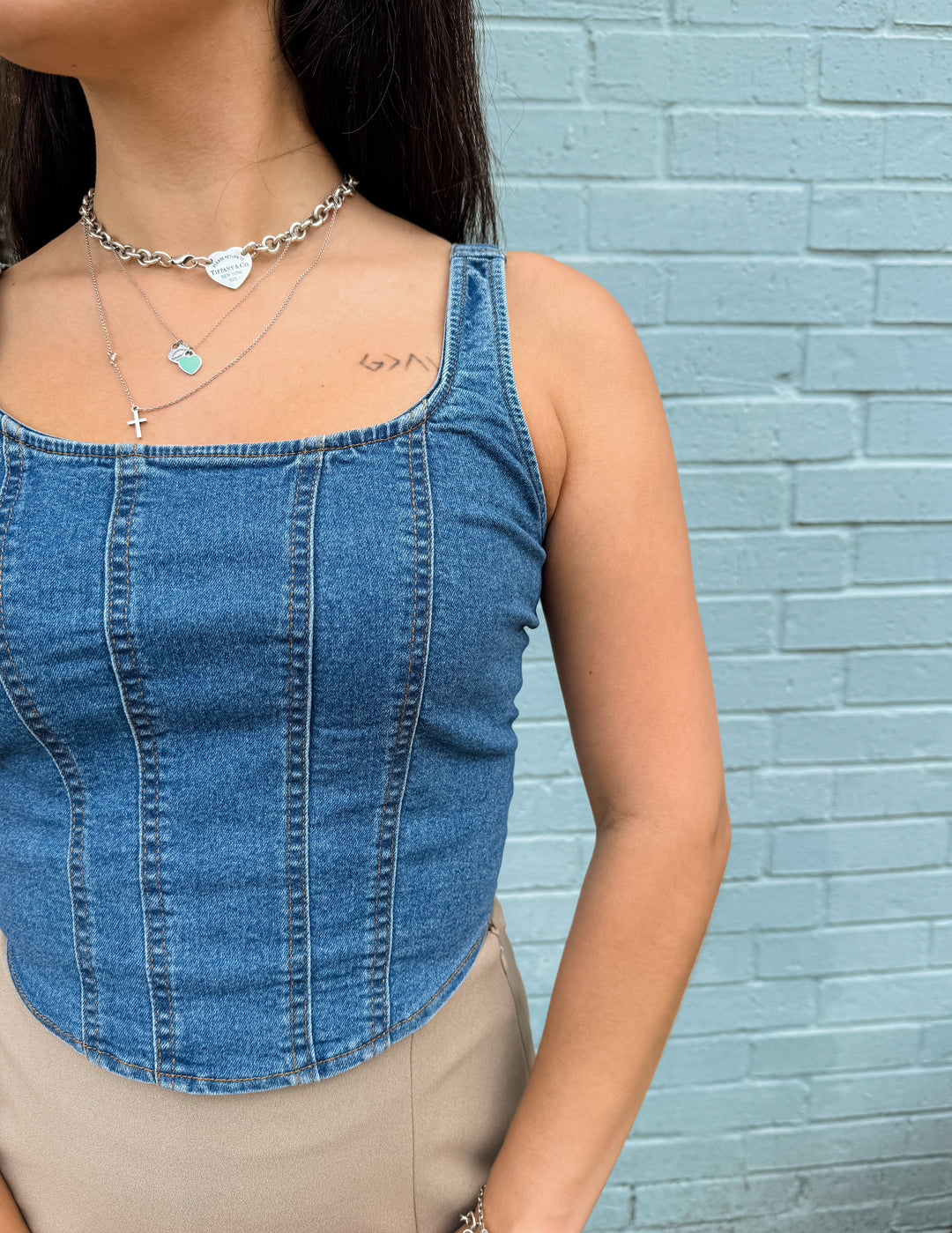 Daniela Denim Corset Top